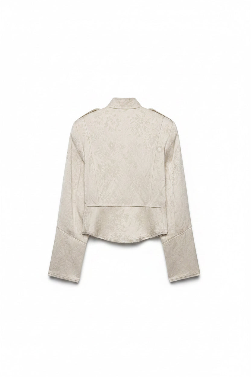 Elegant Jacquard Cropped Jacket