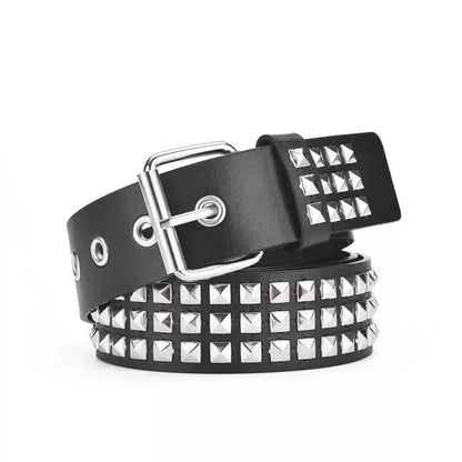 Square Rivet Studded Metal Belt