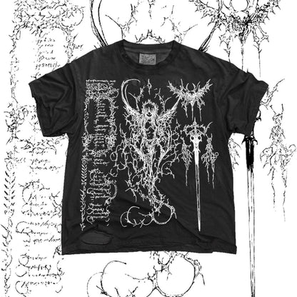 Dark Punk Distressed Graphic Tee