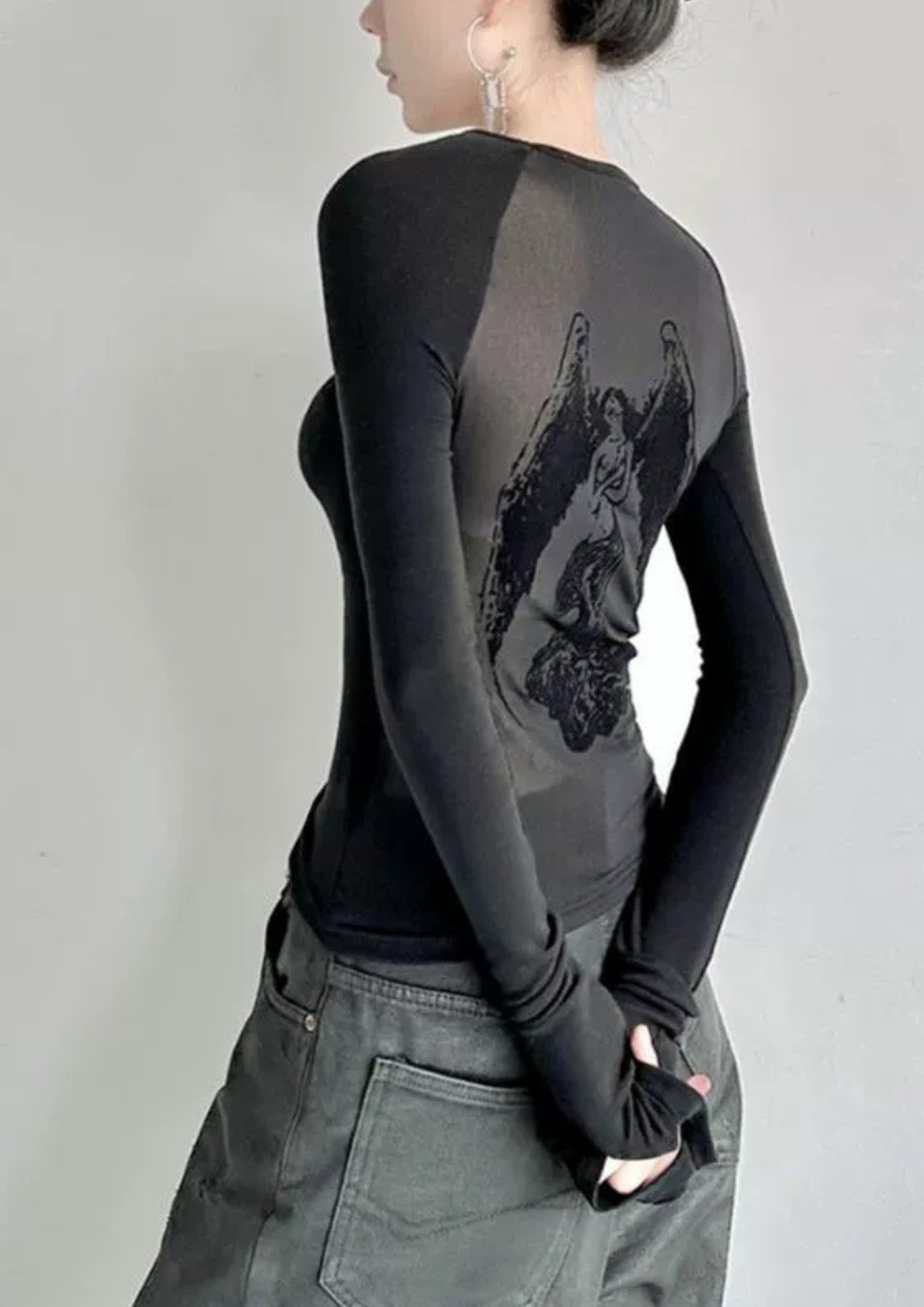 Fallen Angel Sheer Panel Top