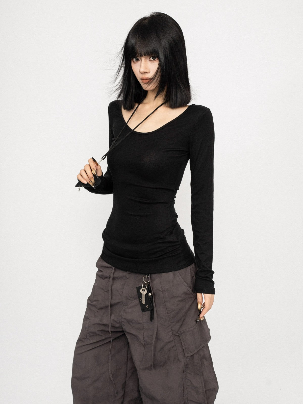 Retro Slim Long Sleeve Fitted Top