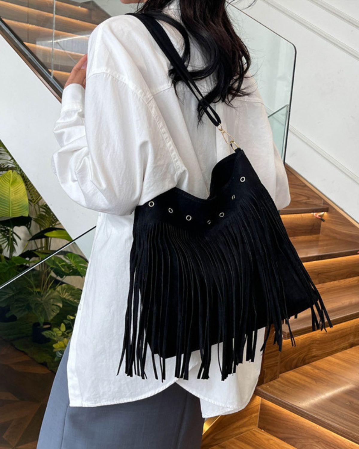 Fringed Crossbody Shoulder Bag