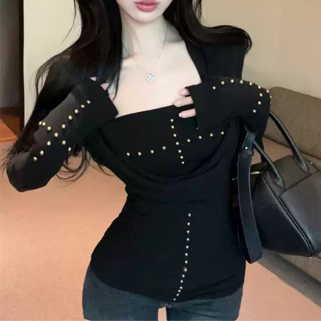Two-Piece Studded Bodycon Mini Set