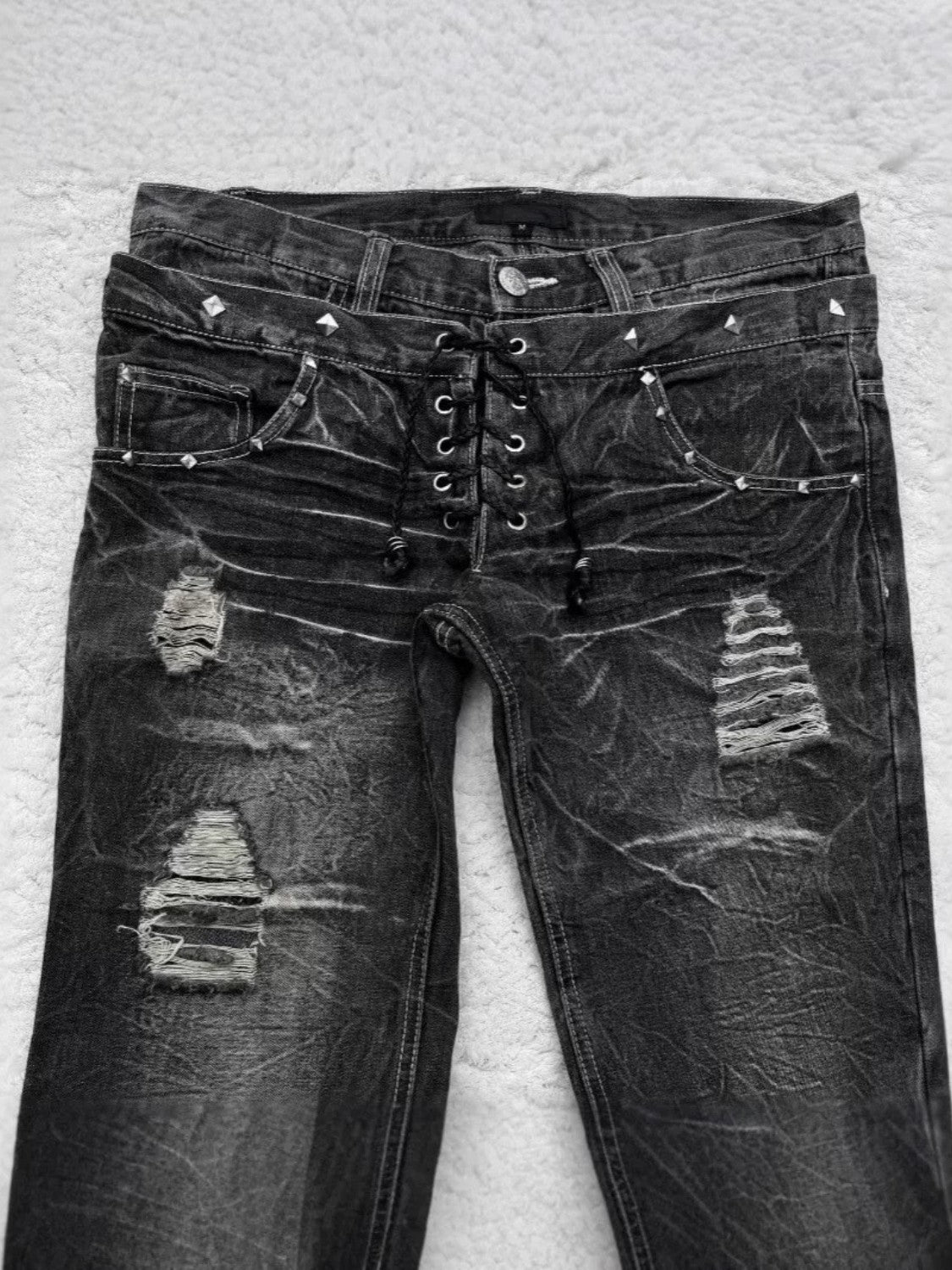 Y2K Distressed Flared Denim Jeans