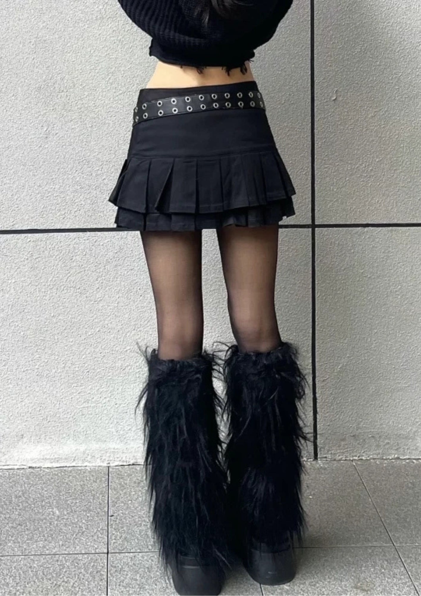 Havoc Grommet Pleated Mini Skirt