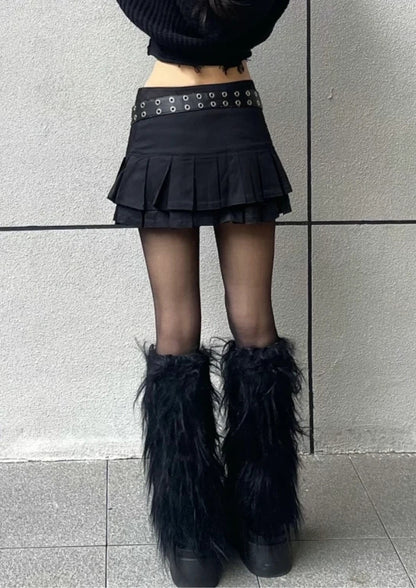 Havoc Grommet Pleated Mini Skirt