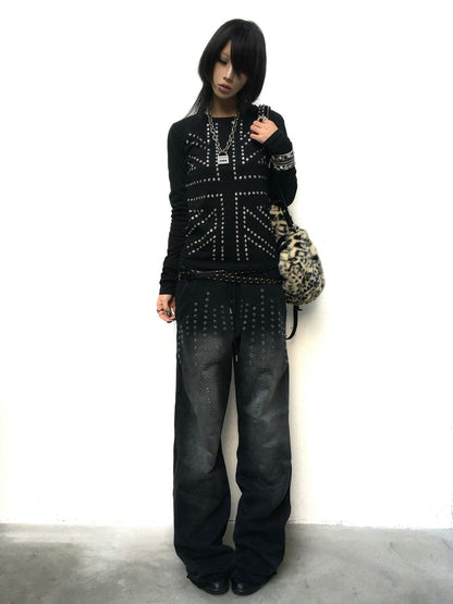 Y2K Studded Rhinestone Slim Top