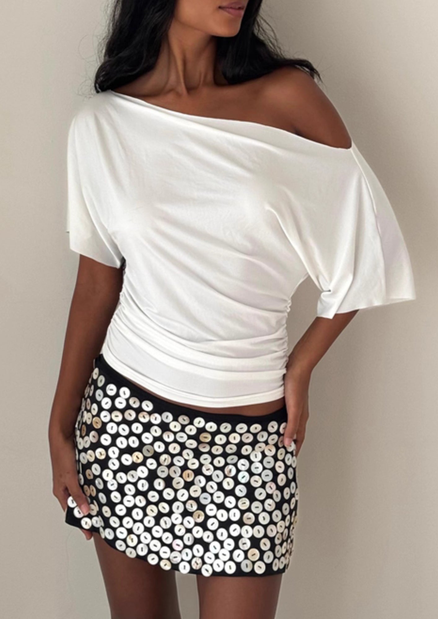 Athena Draped Asymmetrical Top