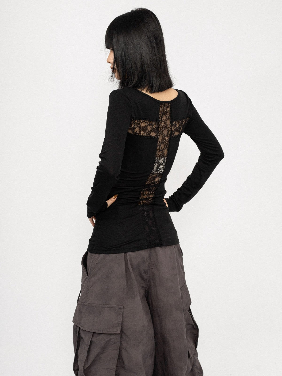 Retro Slim Long Sleeve Fitted Top