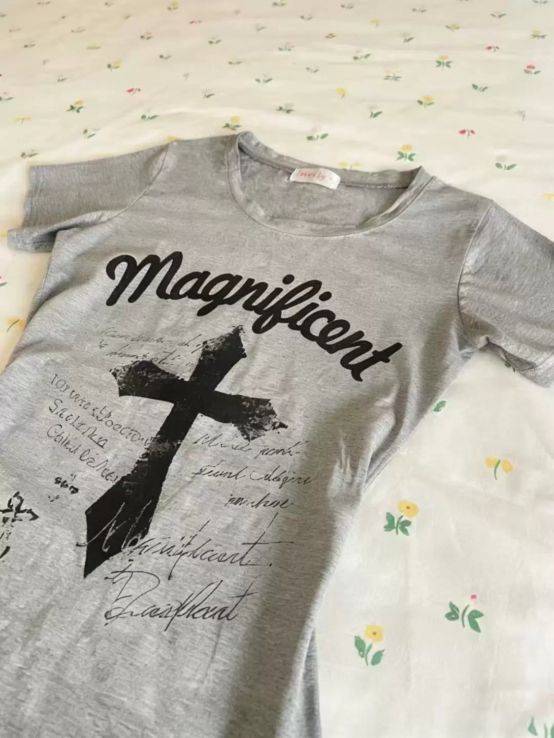 Grey Cross Graphic Slim Tee