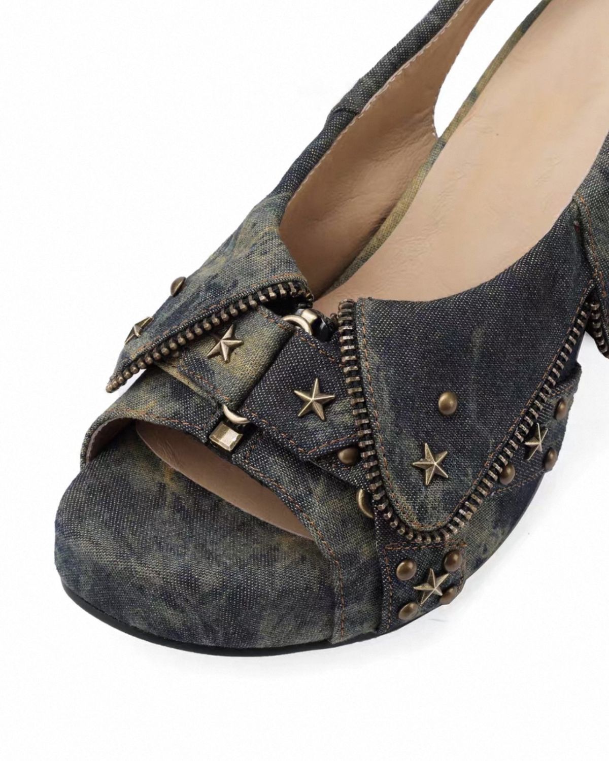 Studded Platform Heel Sandals