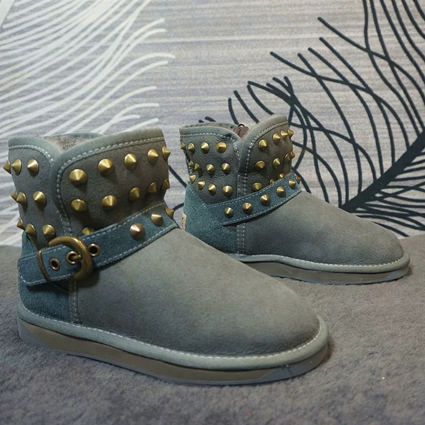 Studded Winter Ankle Boots