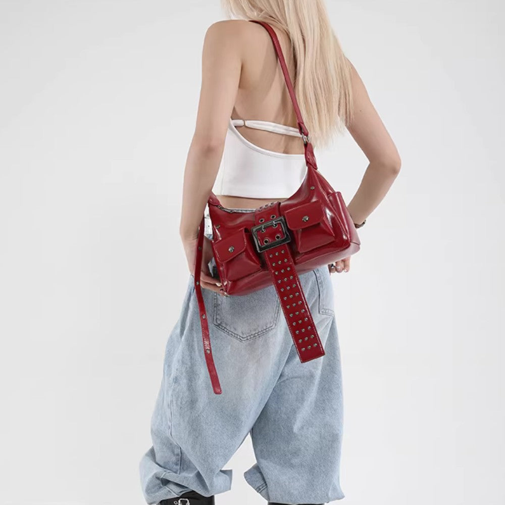 Trendy Studded Shoulder Bag