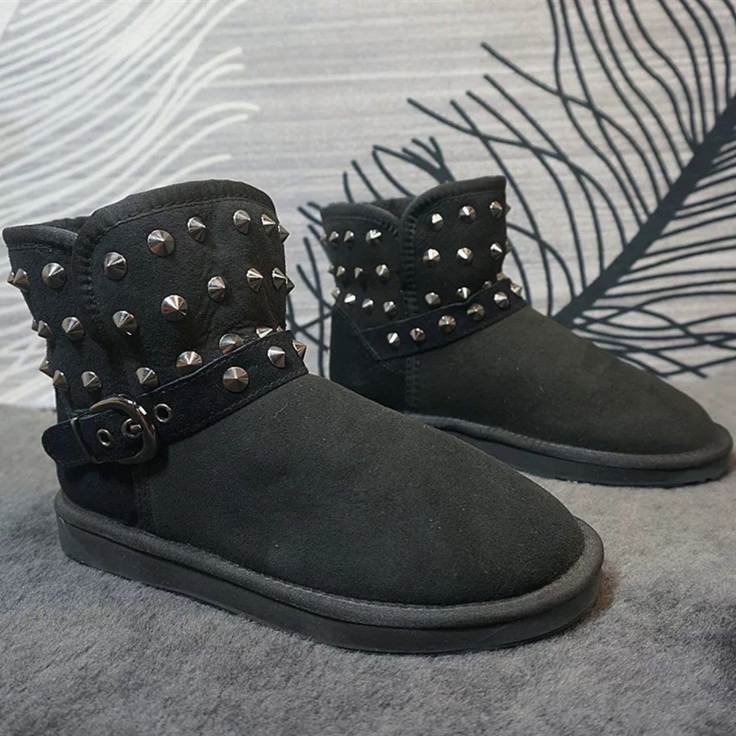 Studded Winter Ankle Boots