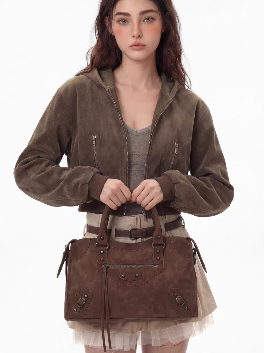 Retro Motorcycle Waxed Shoulder Bag
