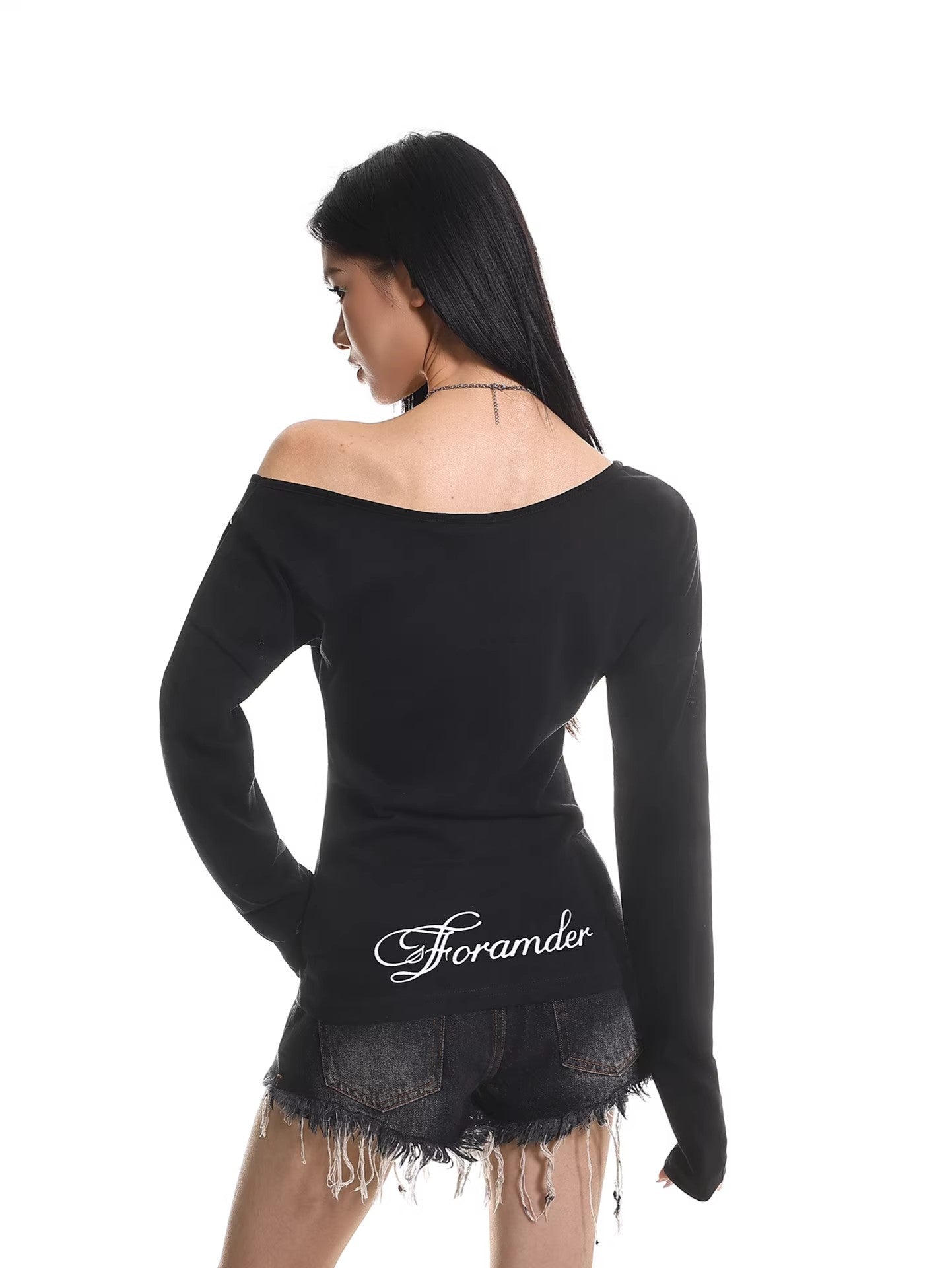 Cross Letter Off Shoulder Top