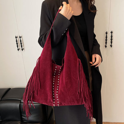 Fringed Suede Shoulder Bag