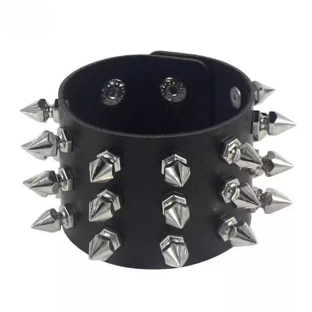 Gothic Skull Rivet Leather Bracelet