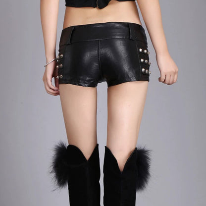 Studded Leather Hot Pants