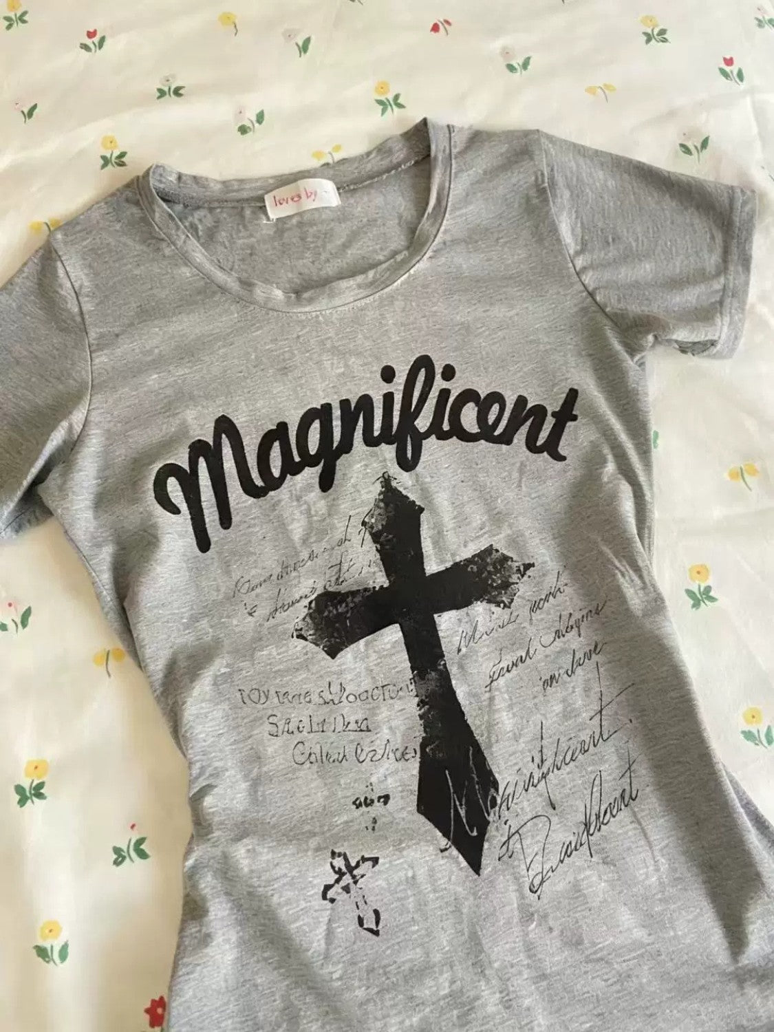 Grey Cross Graphic Slim Tee
