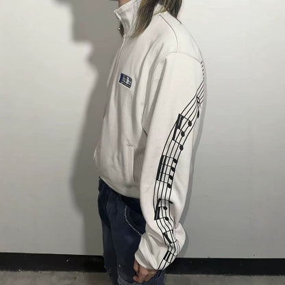 Musical Embroidered Zip Jacket