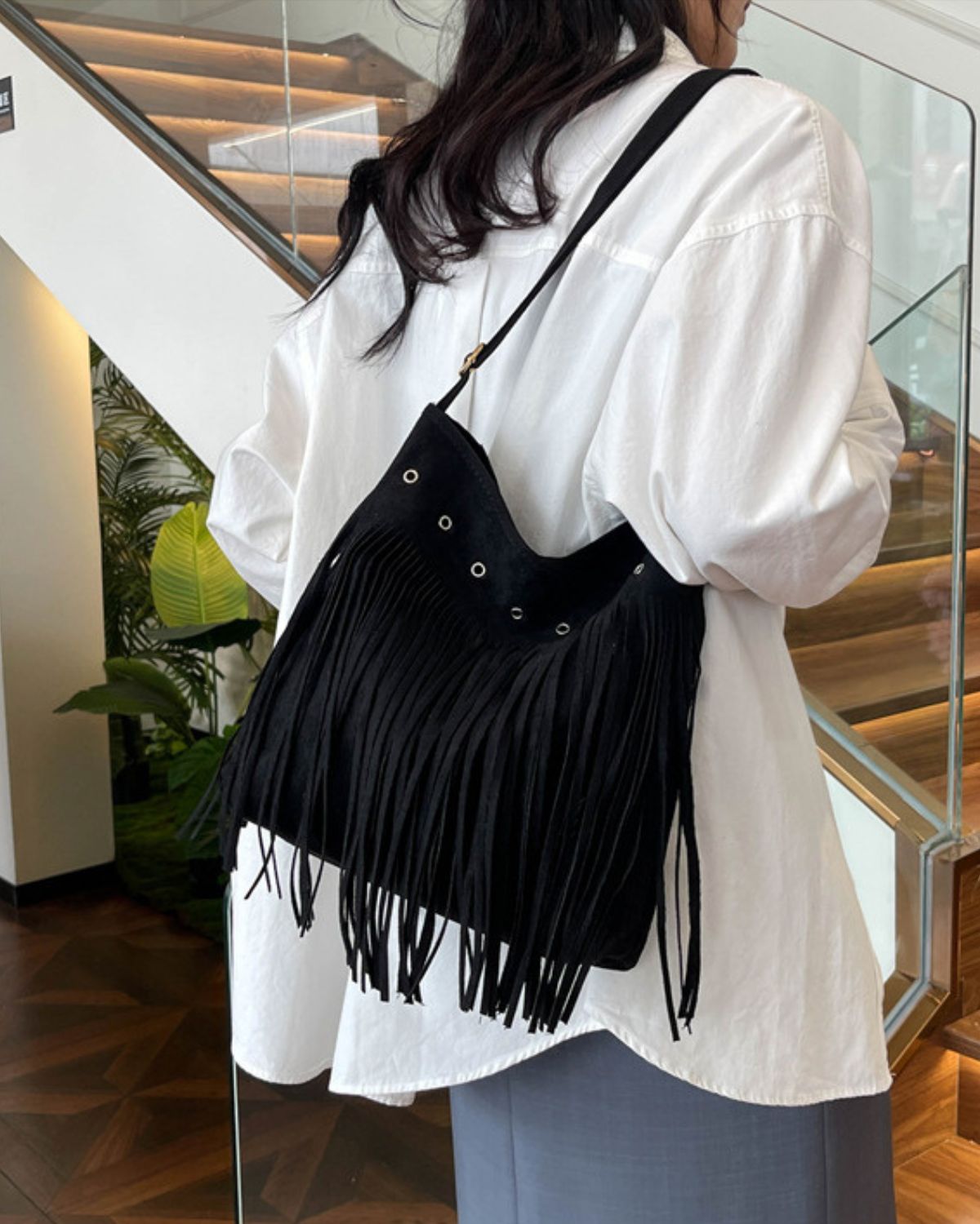 Fringed Crossbody Shoulder Bag