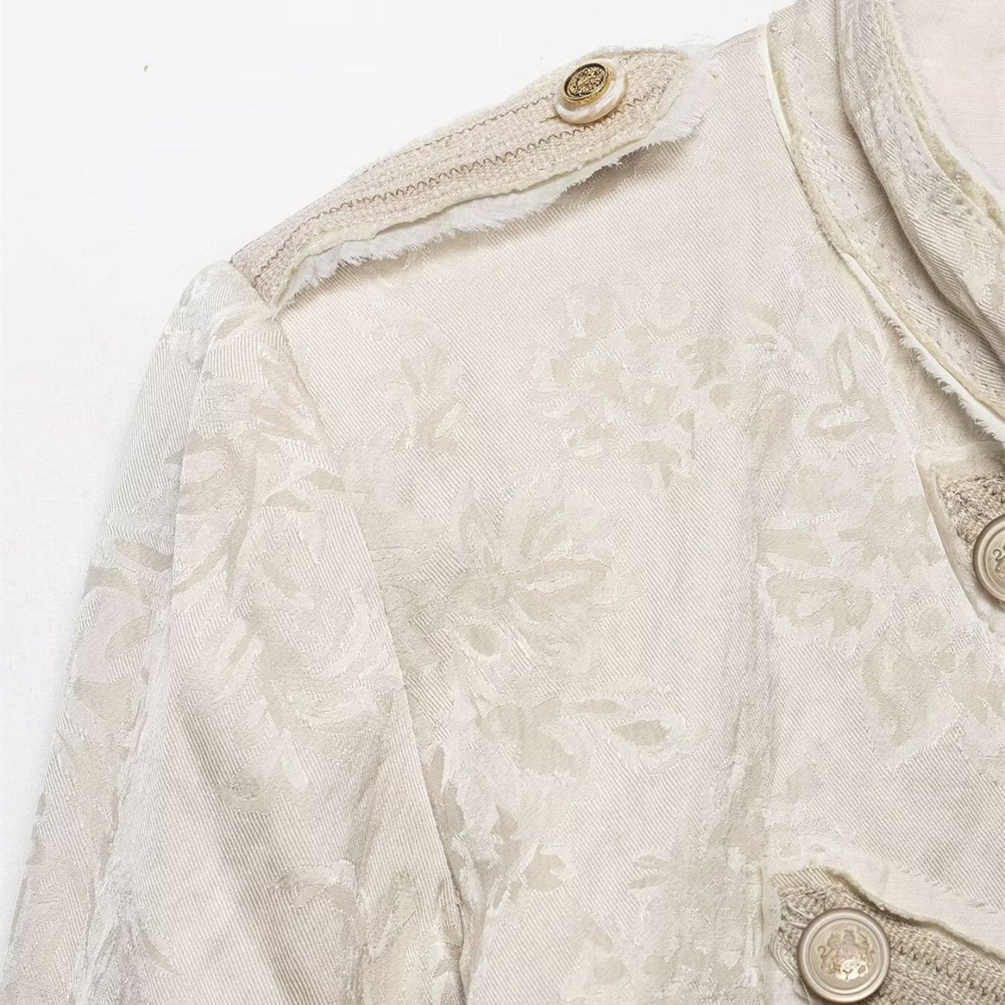 Elegant Jacquard Cropped Jacket
