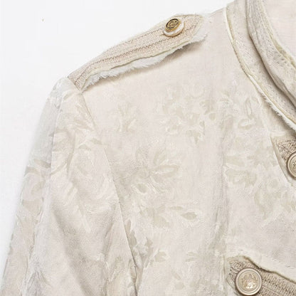 Elegant Jacquard Cropped Jacket
