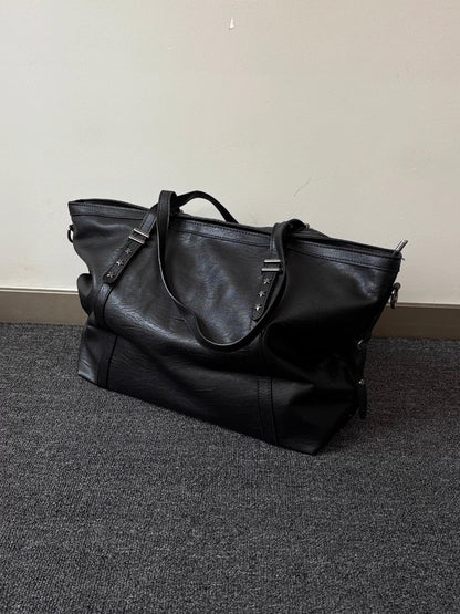 Soft Leather Pleated Tote Bag