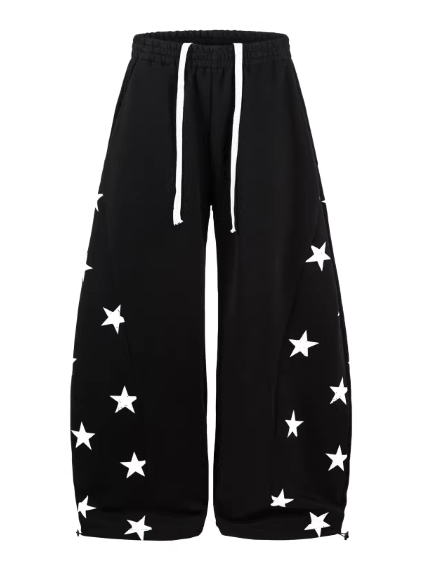 Retro Star Print Wide Sweatpants