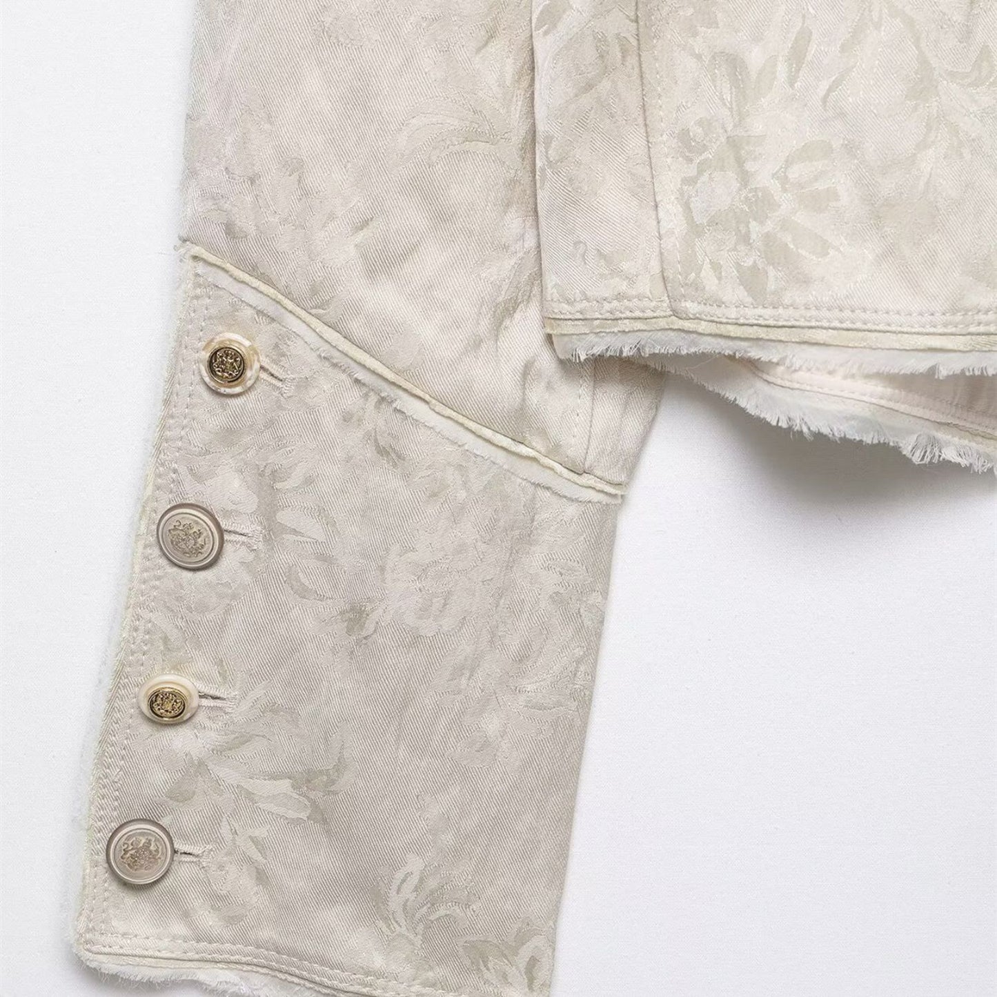 Elegant Jacquard Cropped Jacket