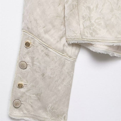 Elegant Jacquard Cropped Jacket