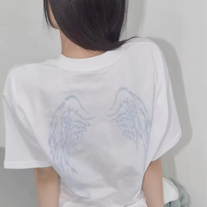 Grunge Angel Wings Graphic Tee