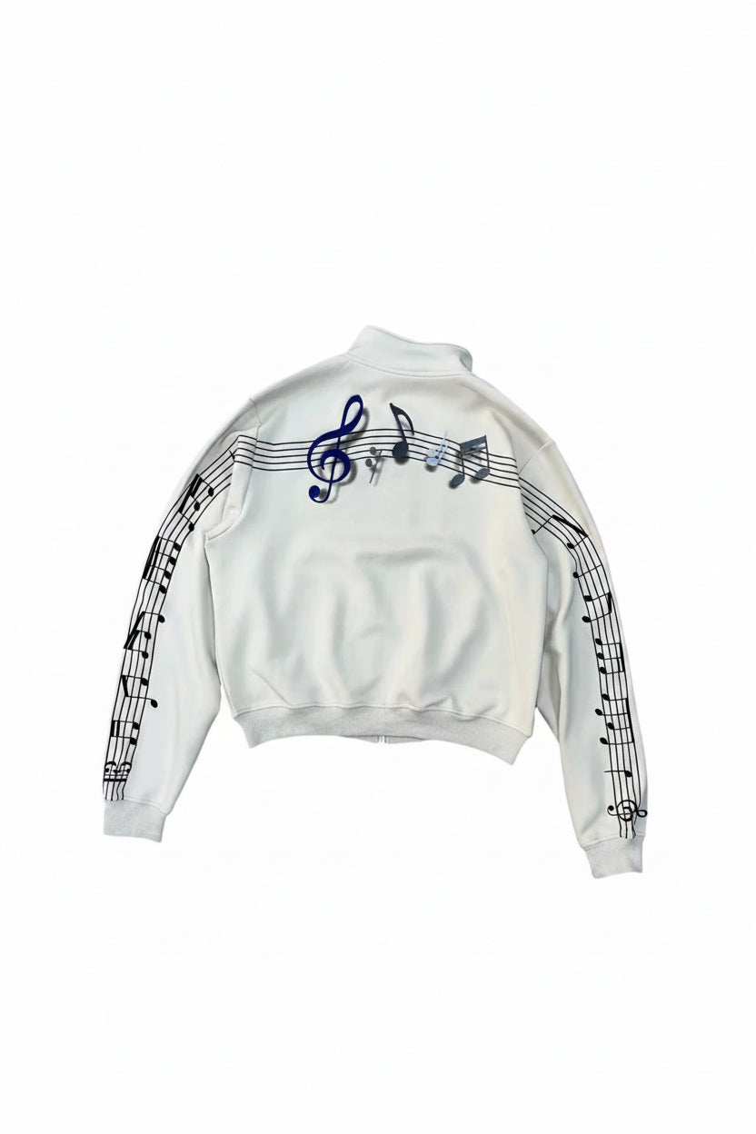Musical Embroidered Zip Jacket