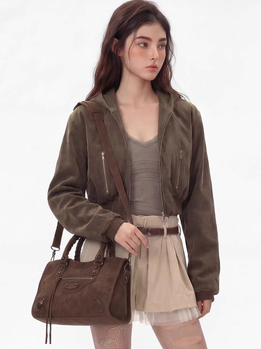 Retro Motorcycle Waxed Shoulder Bag