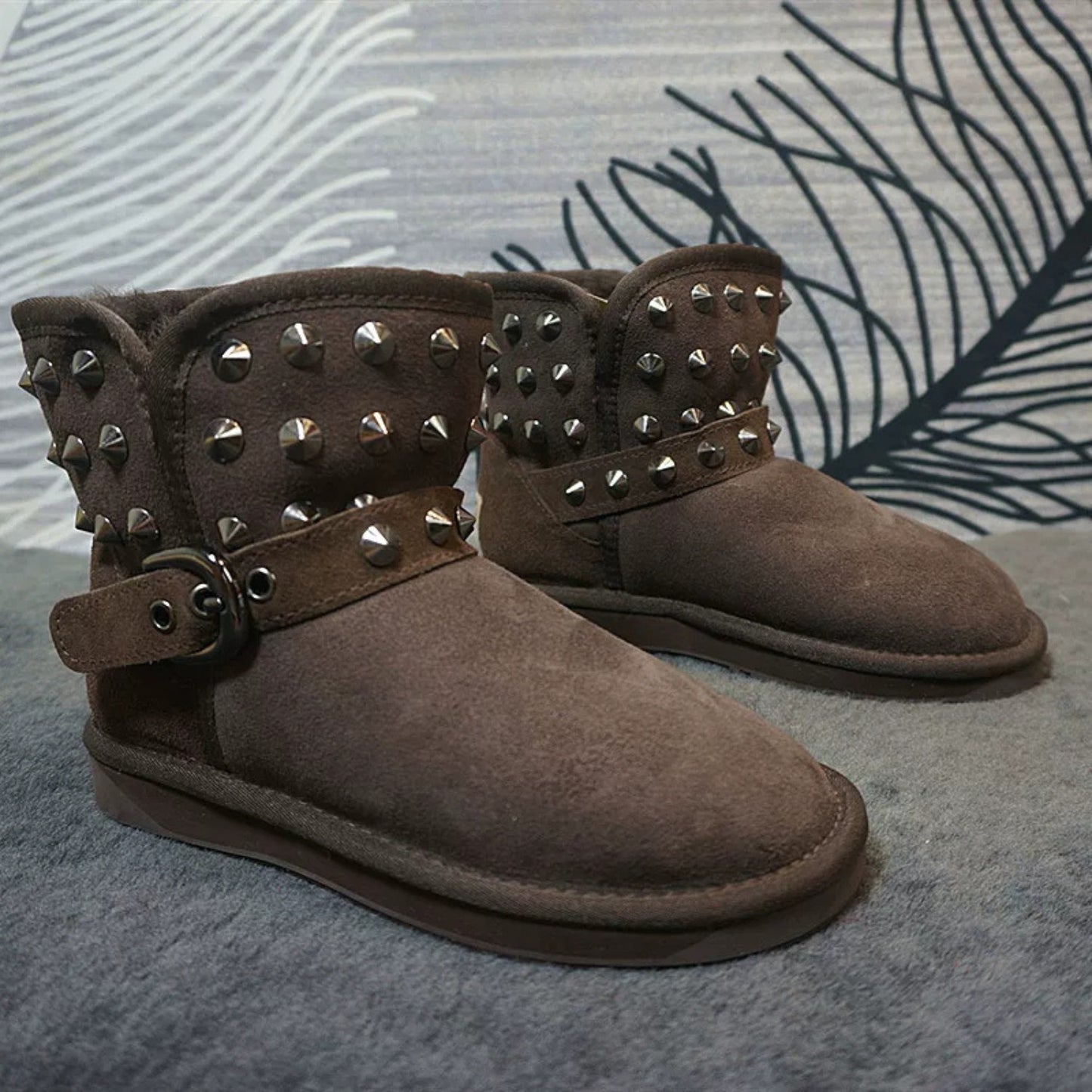 Studded Winter Ankle Boots