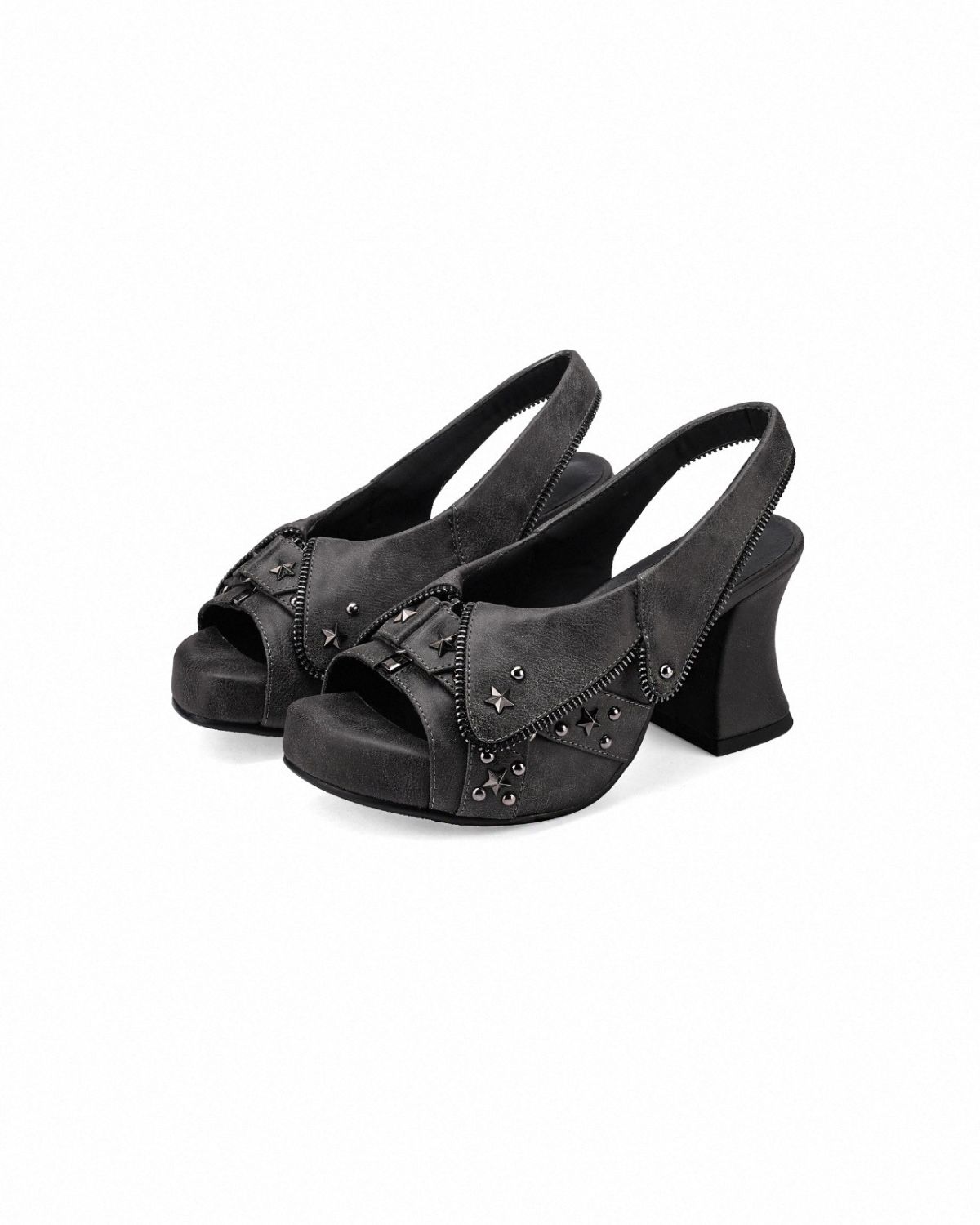 Studded Platform Heel Sandals