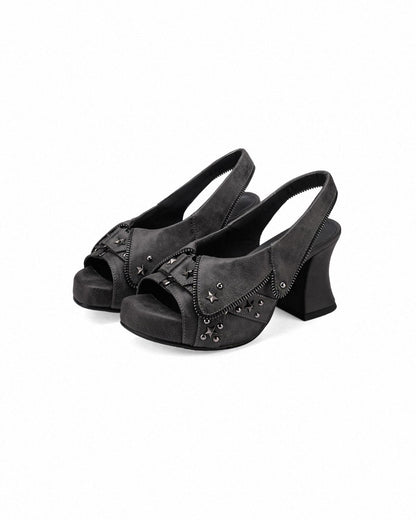 Studded Platform Heel Sandals