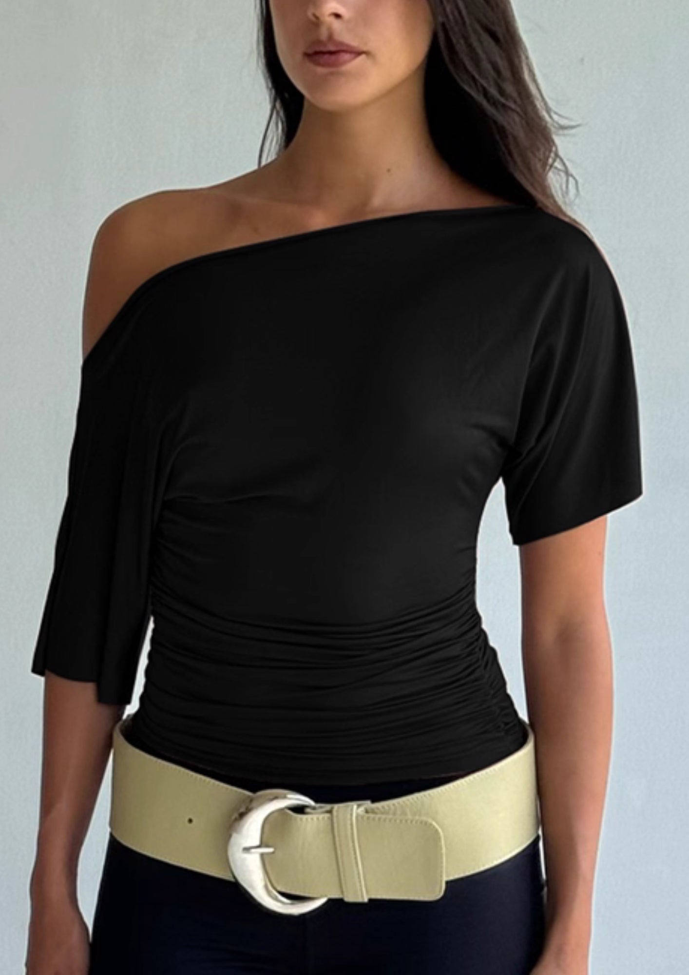 Athena Draped Asymmetrical Top