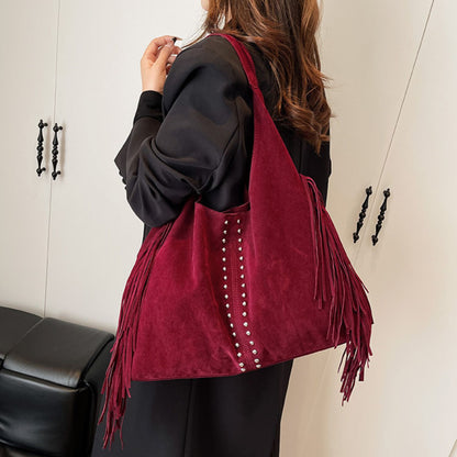 Fringed Suede Shoulder Bag