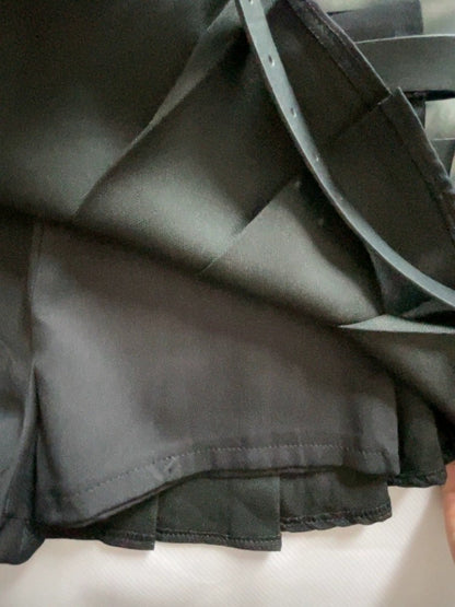 High-Waist Pleated A-Line Mini Skirt for Women