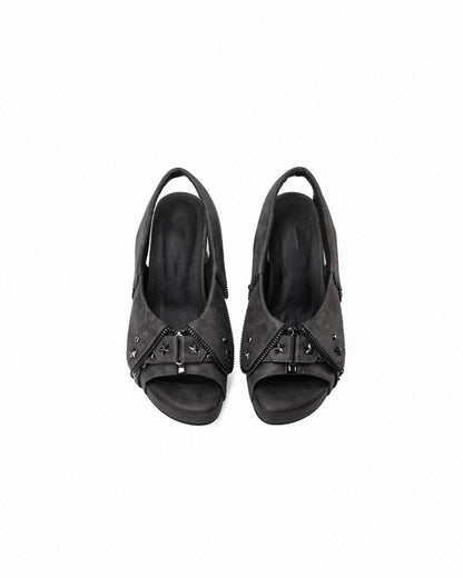 Studded Platform Heel Sandals