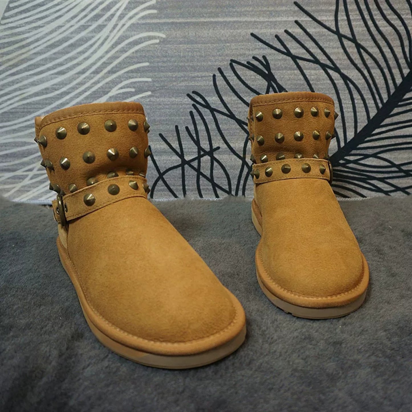 Studded Winter Ankle Boots