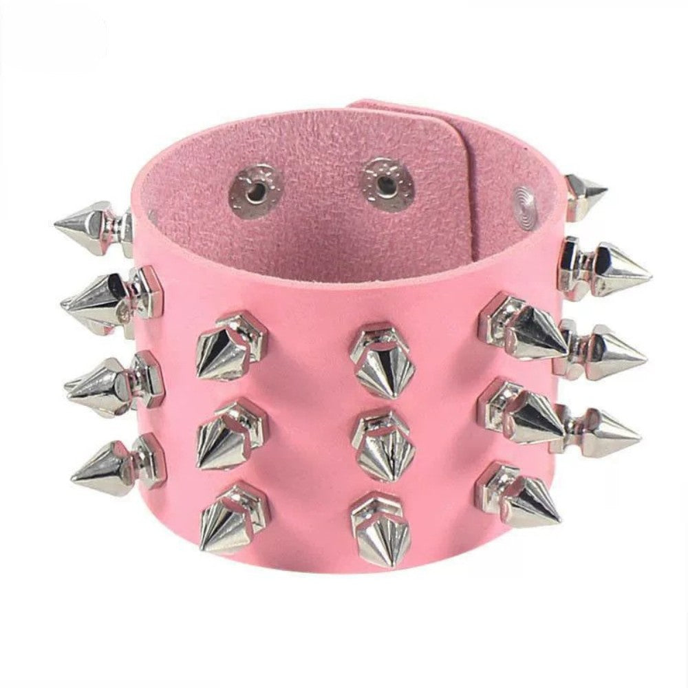 Gothic Skull Rivet Leather Bracelet