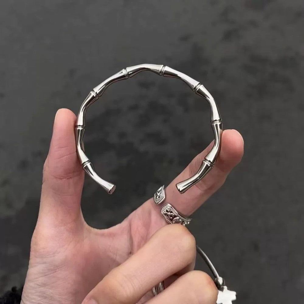 Titanium Steel Cross Bamboo Bracelet