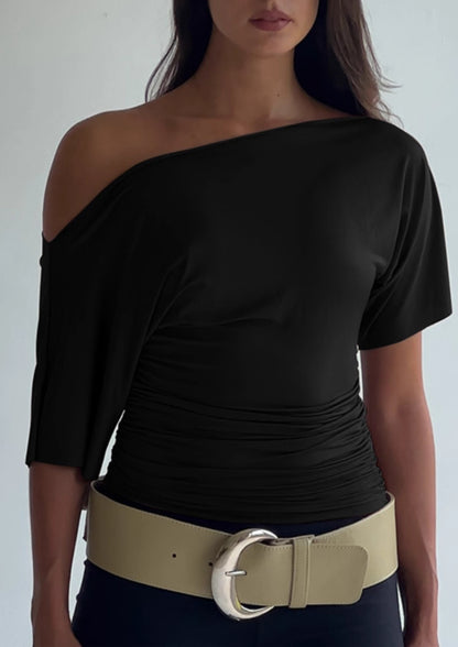 Athena Draped Asymmetrical Top