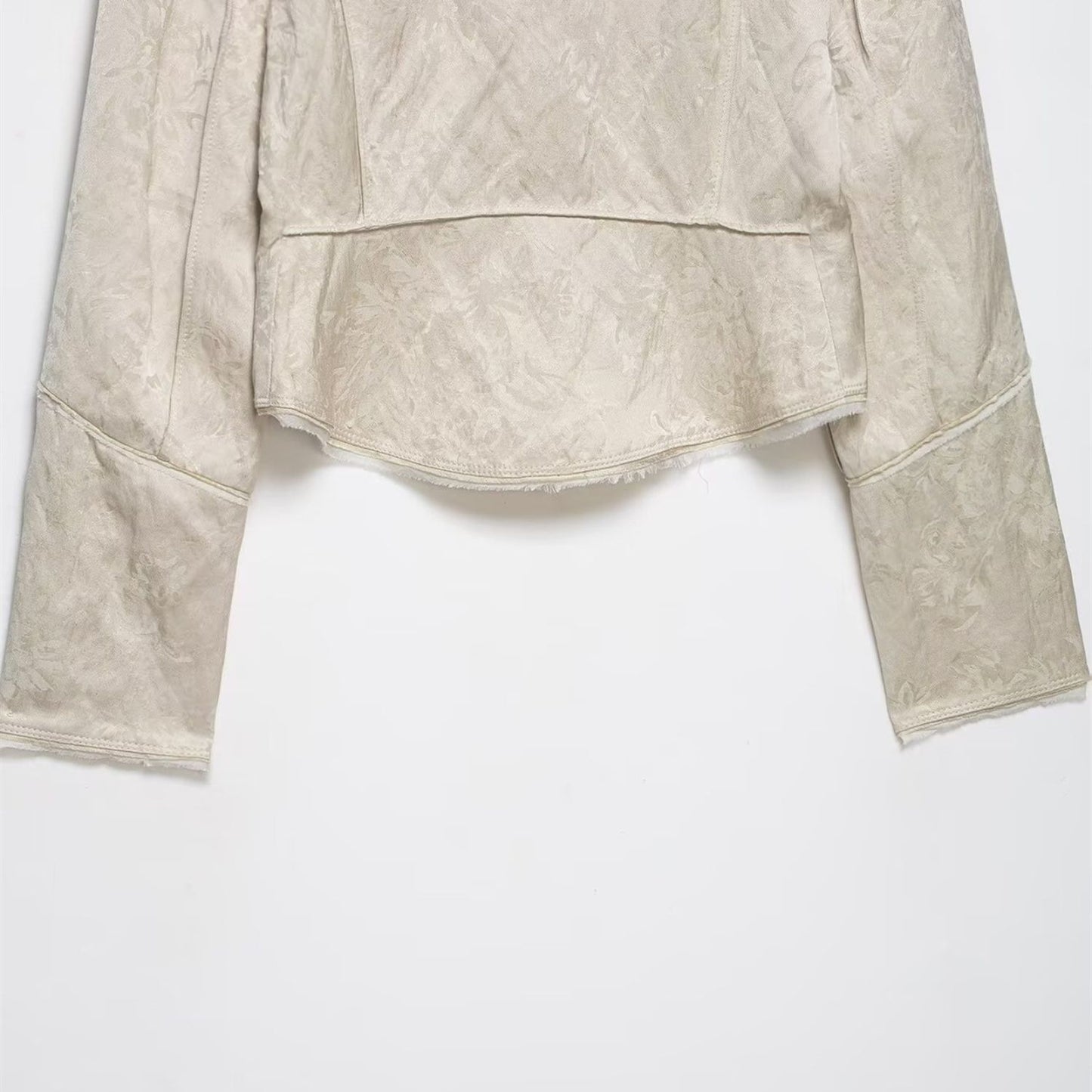 Elegant Jacquard Cropped Jacket