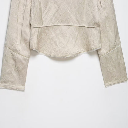 Elegant Jacquard Cropped Jacket