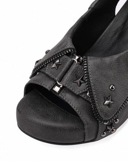 Studded Platform Heel Sandals