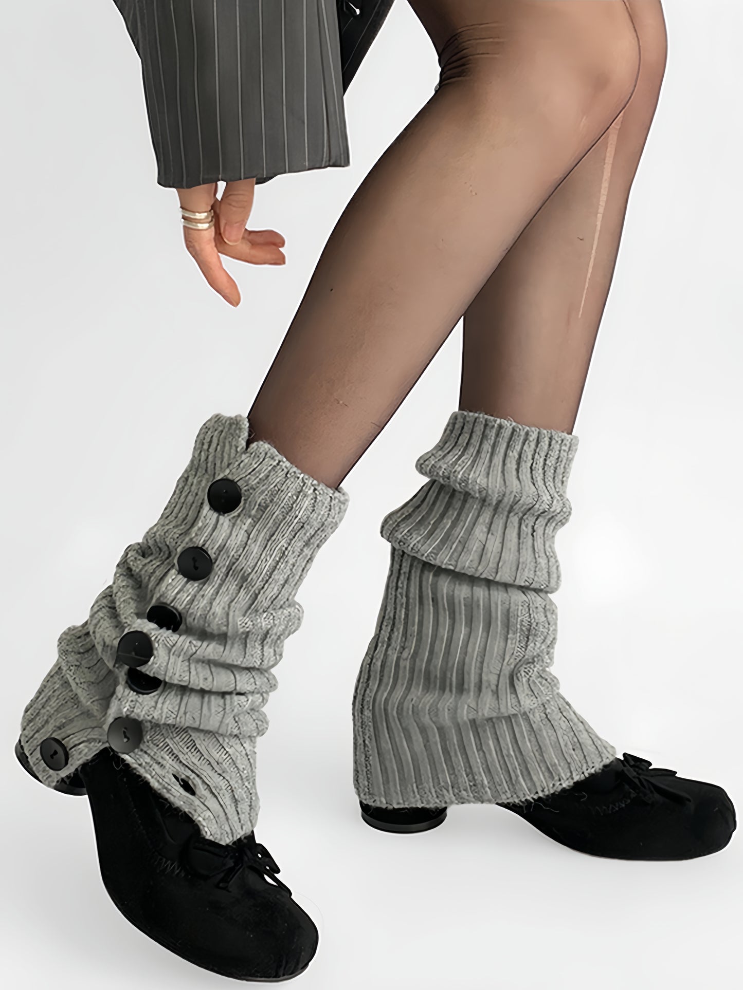 Knitted Button Leg Warmers